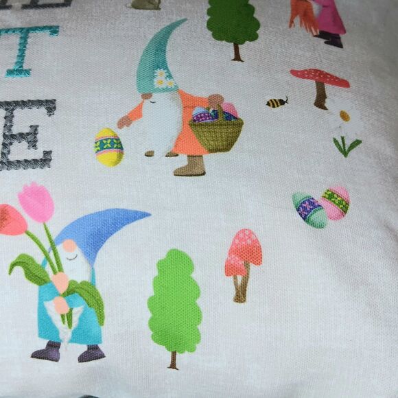 Isaac Mizrahi Gnome Sweet Gnome Feather Pillow Spring Easter Flowers Mushrooms - Picture 7 of 16